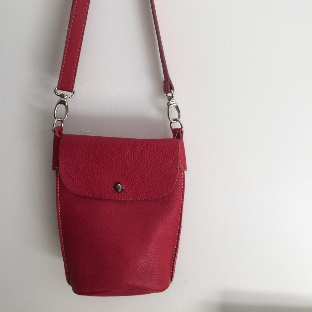 Roots Canada genuine leather red purse